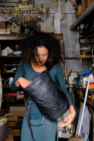 Bestia Sac à dos - Cuir d’autruche & chambre à air de tracteur